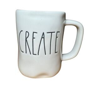 Rae Dunn Artesian Collection CREATE Coffee Mug Cup Dishwasher Safe White